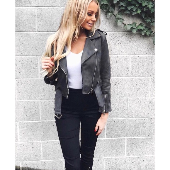 Jackets & Blazers - Faux suede moto jacket